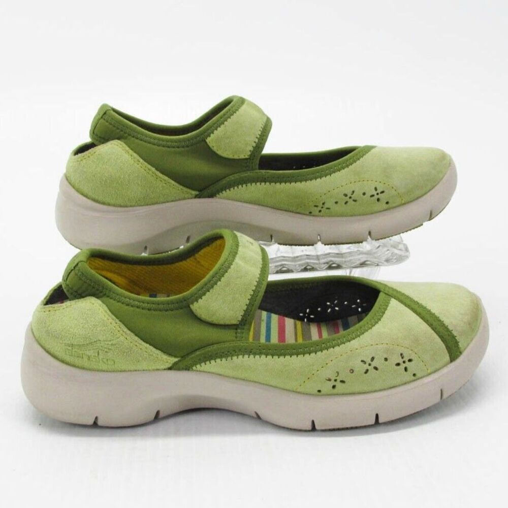 Dansko Emmy Comfort Shoes Mary Jane Slip On Green Suede Size 6=36 - Picture 6 of 11